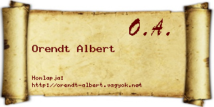 Orendt Albert névjegykártya