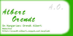 albert orendt business card
